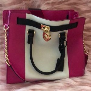 Michael Kors large tote! Pink, white and black.